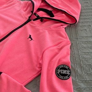Victoria’s Secret PINK lightweight full zip jacket - neon pink. (Small)